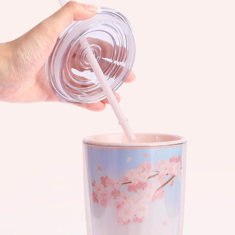 Ly Nhựa 2 Lớp LocknLock Kèm Ống Hút Cherry Blossom Double Wall Cold Cup 750nl - 2 Màu (Hồng, Trắng) - HAP522PIK, HAP522WHT image number null